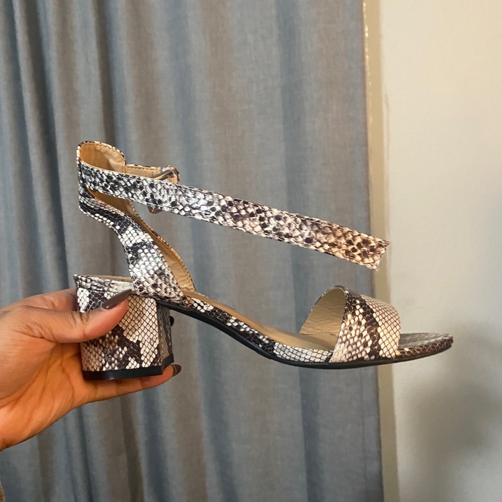 Lulus Primm Snake Print Heels